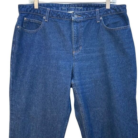 NWOT Liz Claiborne Jeans Women's Size 16L Blue Classic Fit Straight Leg Zip Fly - Picture 3 of 16